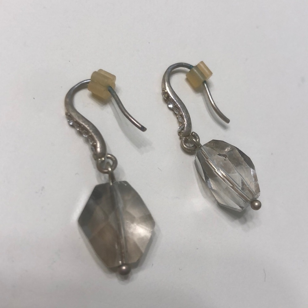Dangle Clear Gem Gold Earrings